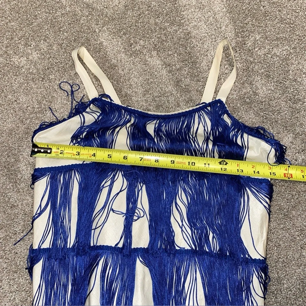 Blue‎ Fringe Flapper Dress Made In USA Halloween Costume Dance The Big Bang